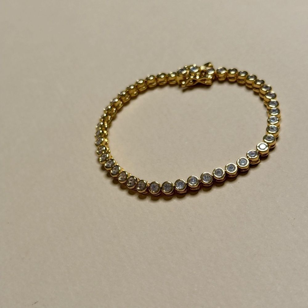 Gold Tennis Bracelet #1942 View 3